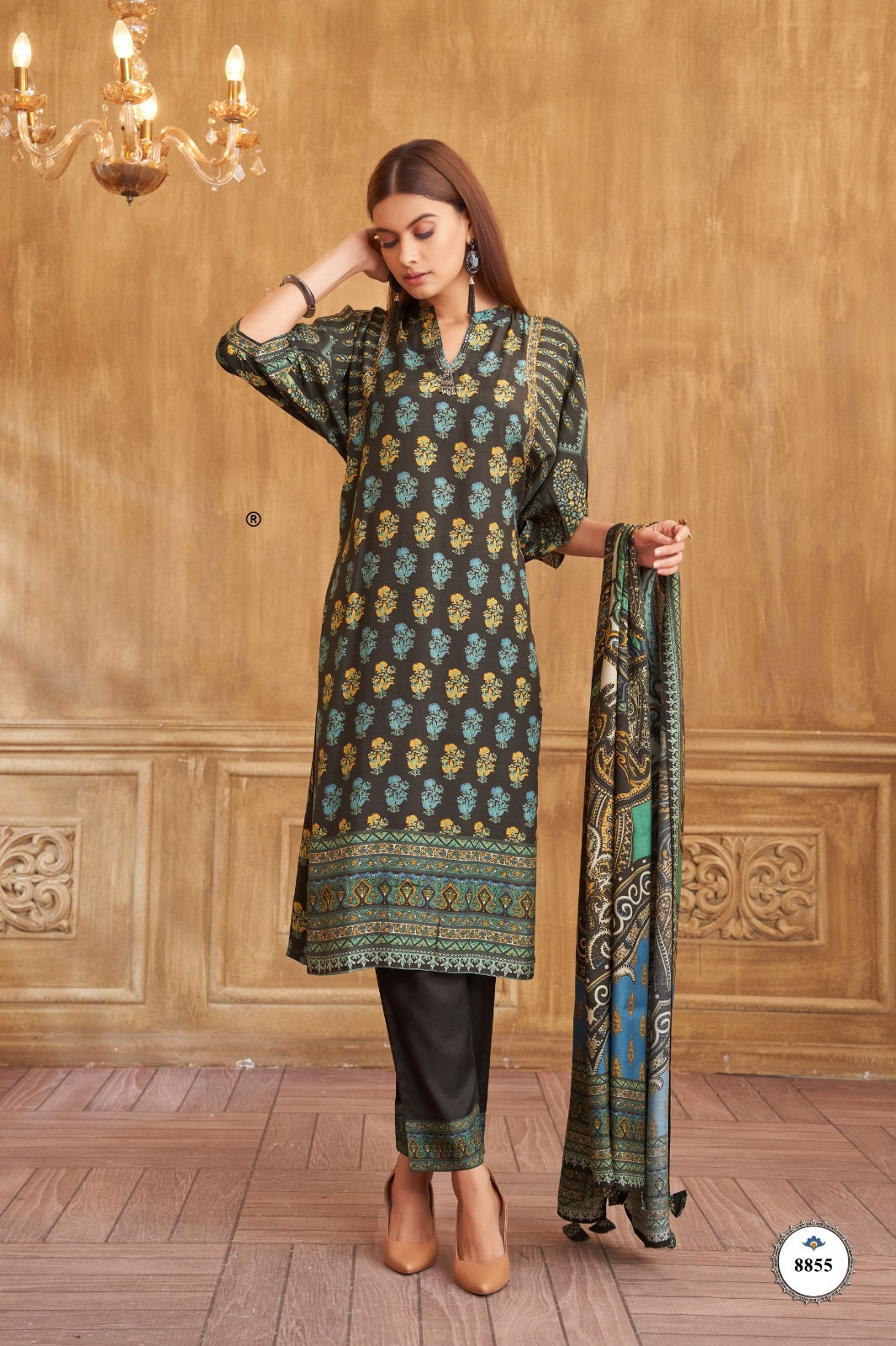 3Pcs Suit - 8855 AR BK