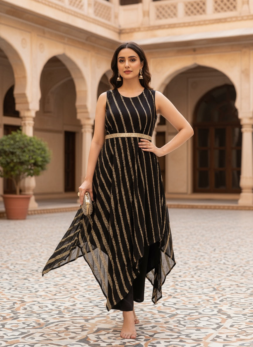 Kaftan Set - DD410 DD BK 8