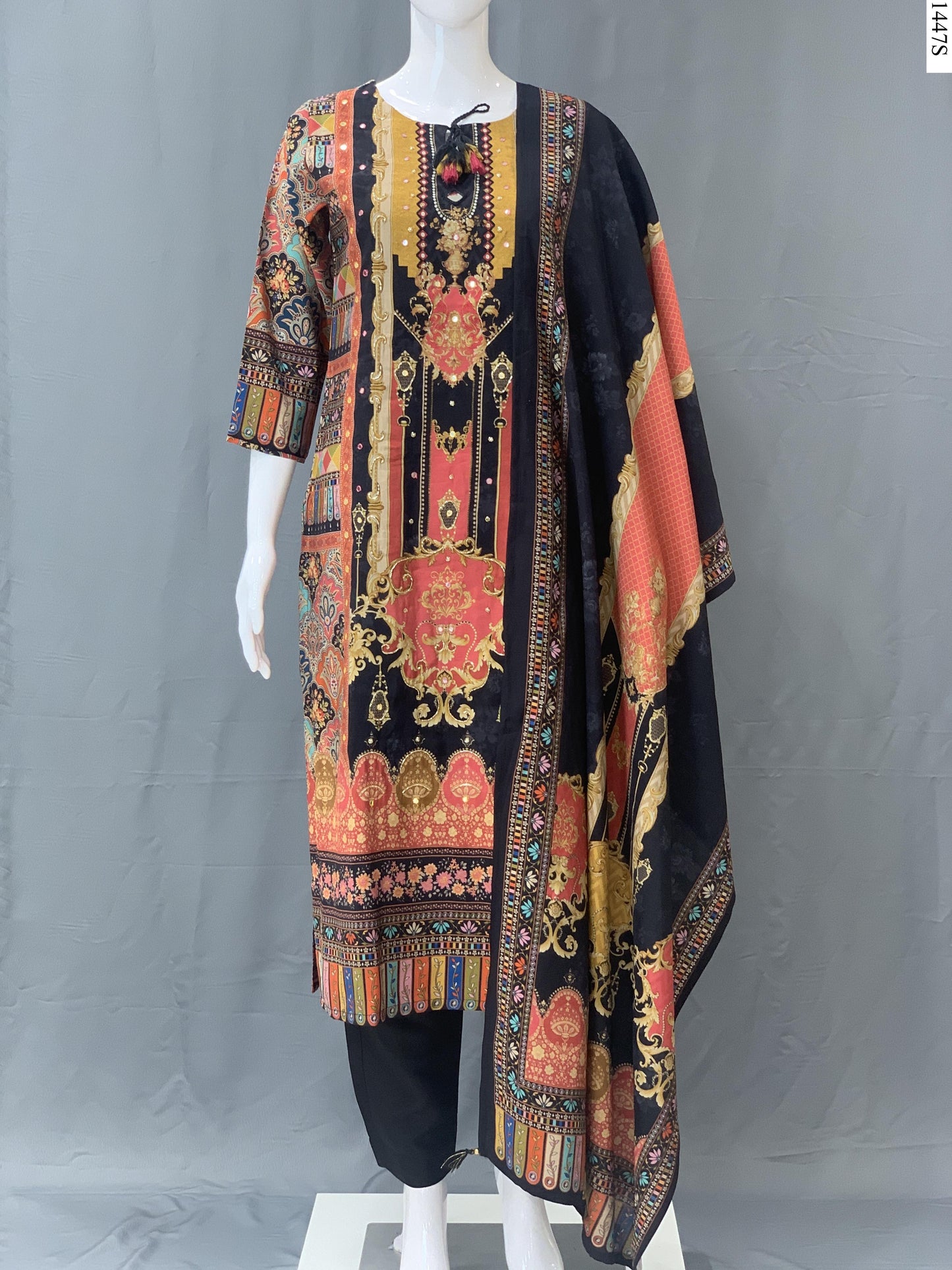 3Pcs Suit - 1447S PD BK