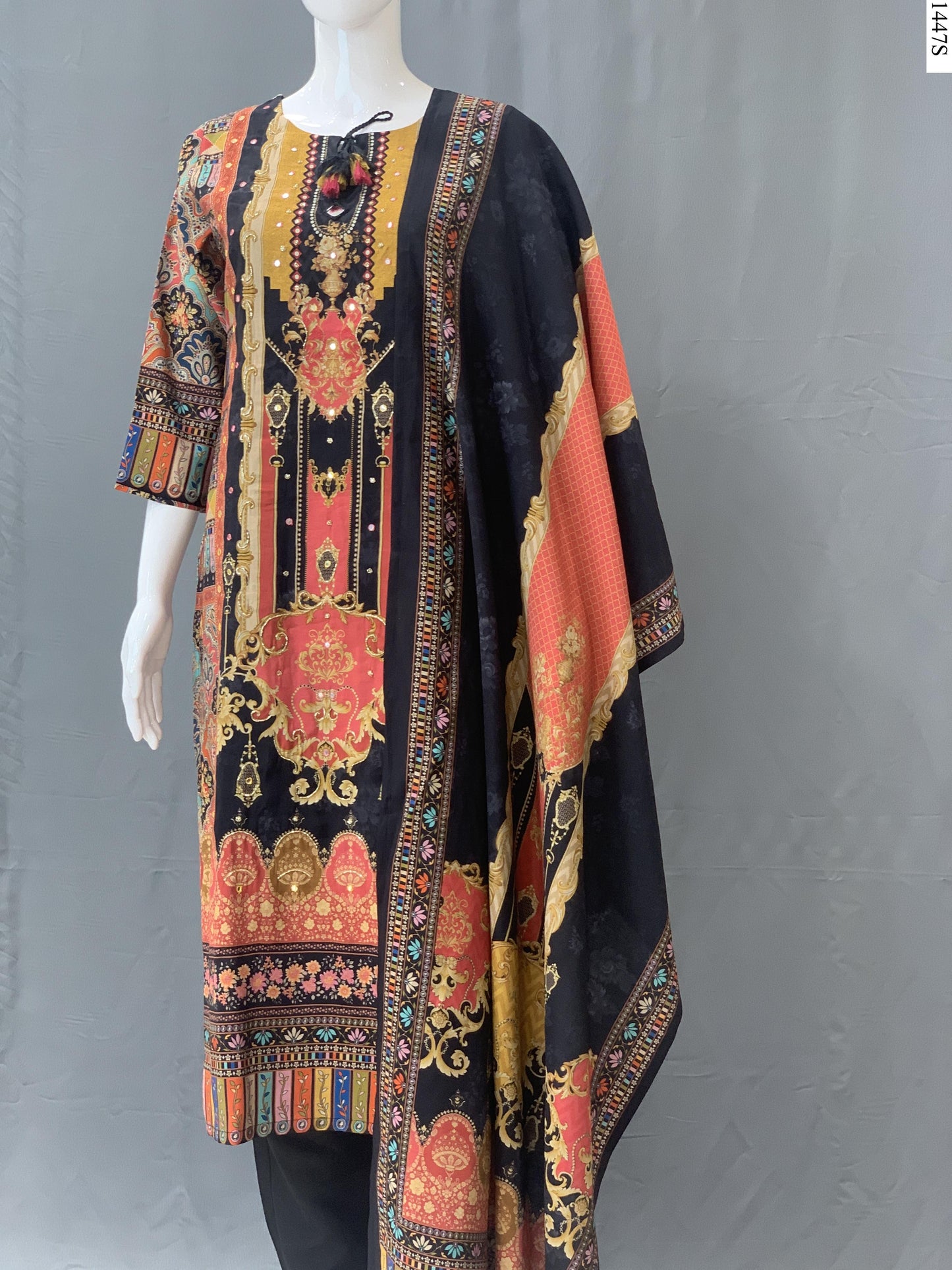 3Pcs Suit - 1447S PD BK