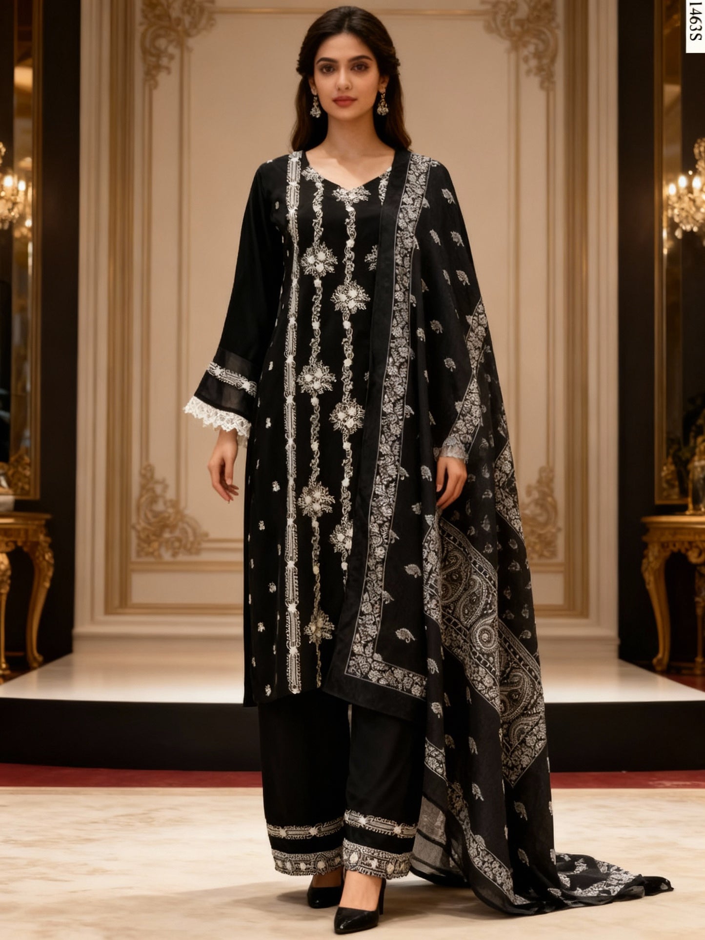 3Pcs Suit - 3655 NY BK