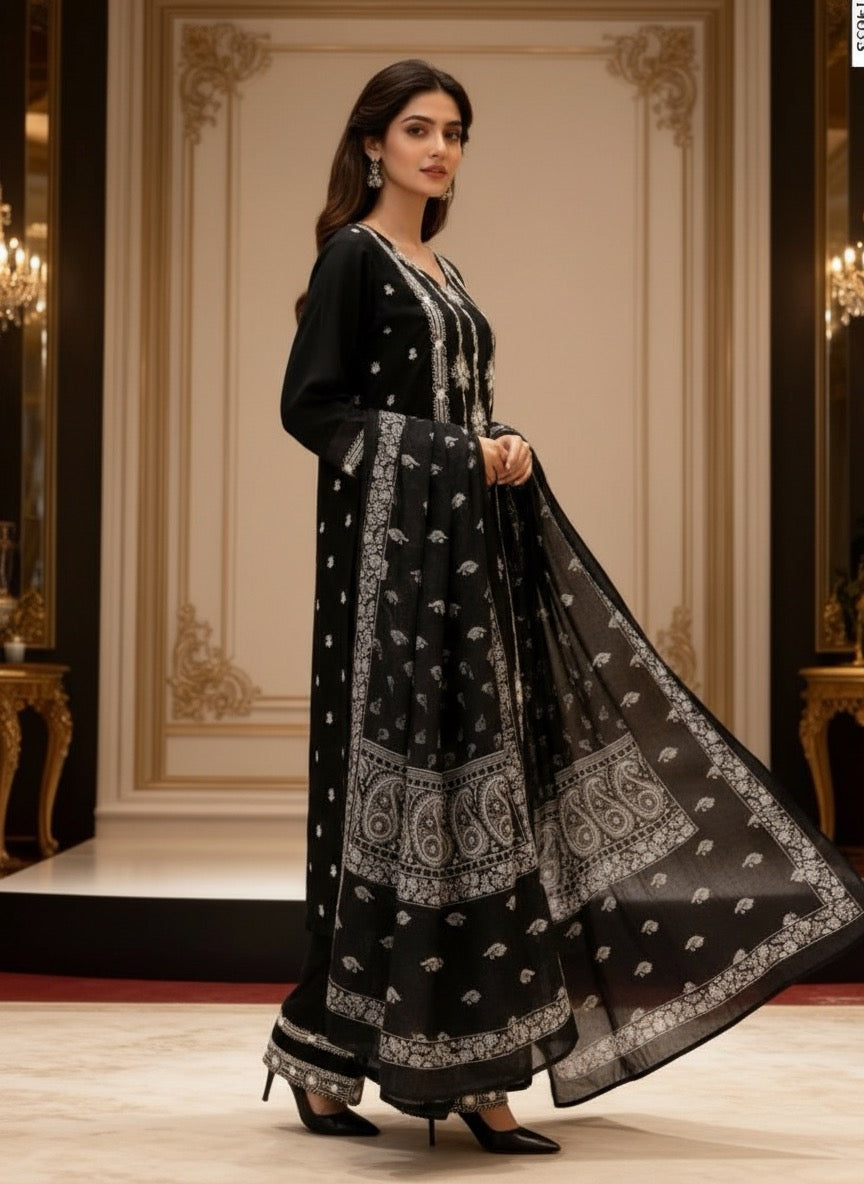 3Pcs Suit - 3655 NY BK